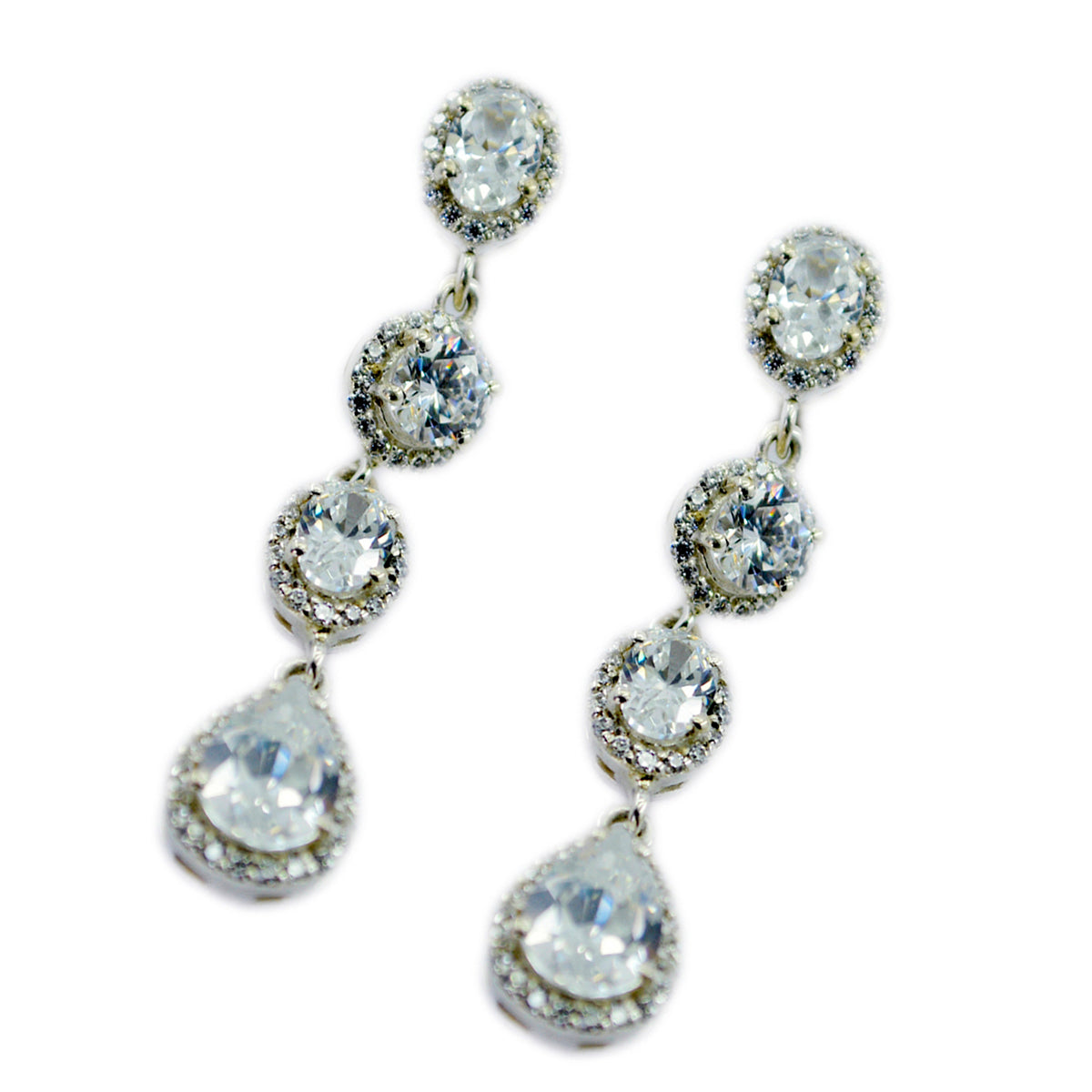 Cubic-Zirconia-Indian-Zara-multiple-Stud-White-925-Sterling-Silver-Earring