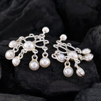 Pearl-Korean-Clara-multiple-Dangle-White-925-Sterling-Silver-Earring