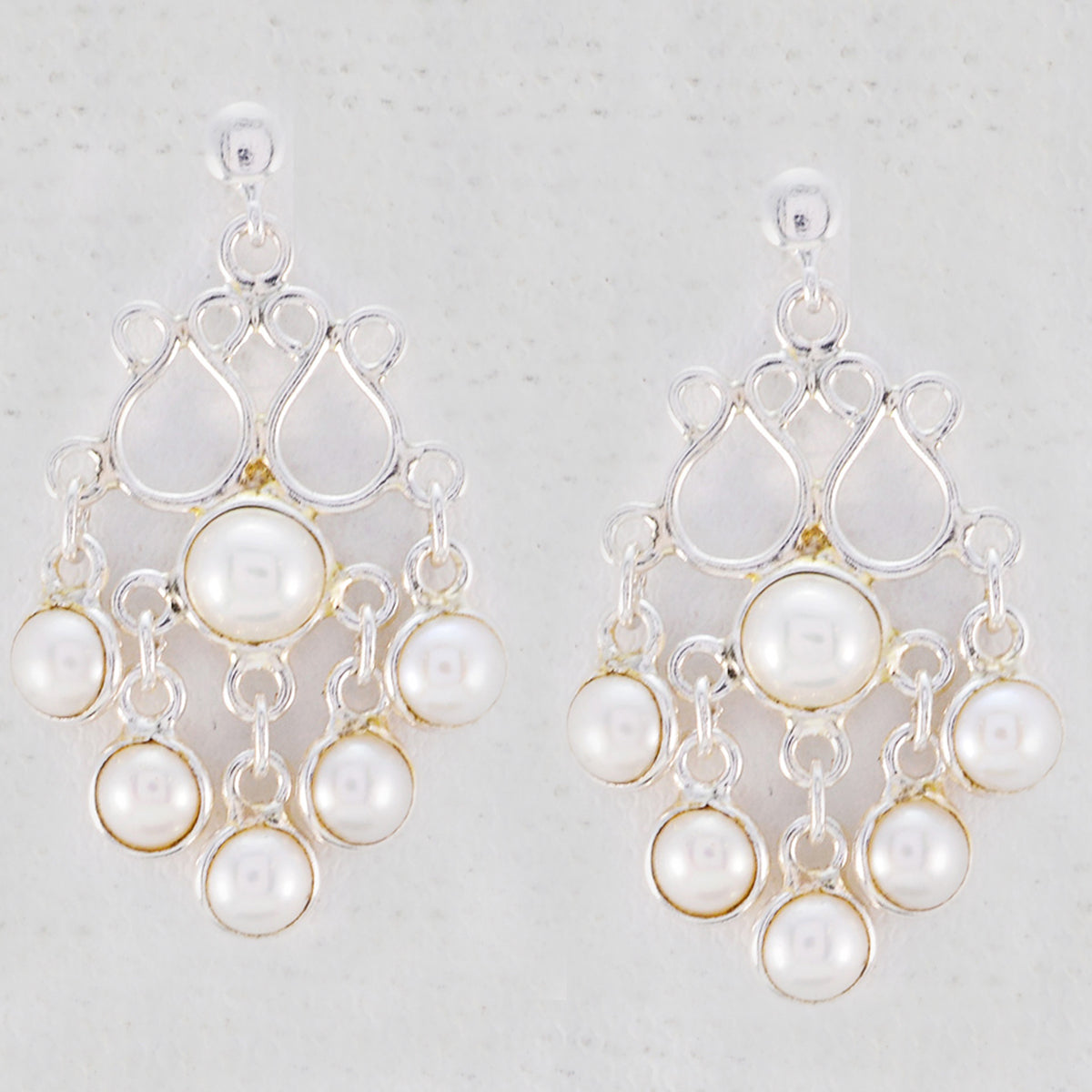 Pearl-Korean-Clara-multiple-Dangle-White-925-Sterling-Silver-Earring