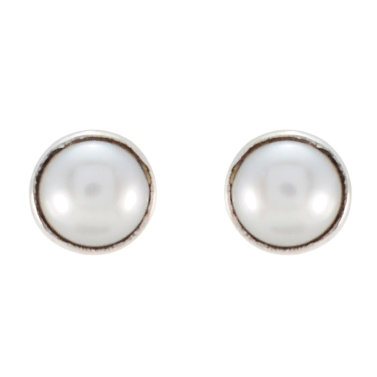 Pearl-Italian-Lili-Solitaire-Stud-White-925-Sterling-Silver-Earring Imagen principal del producto