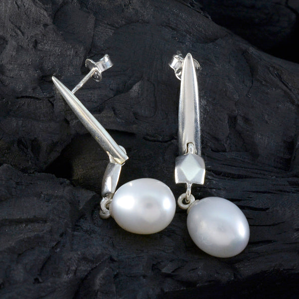 Pearl-Middle-Eastern-Lily-Solitaire-Stud-White-925-Sterling-Silver-Earring