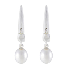 Pearl-Middle-Eastern-Lily-Solitaire-Stud-White-925-Sterling-Silver-Earring