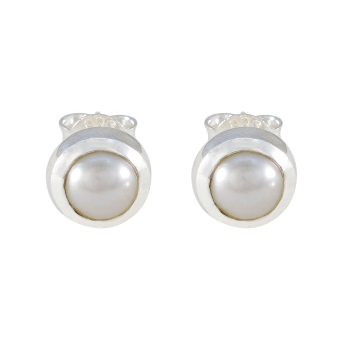 Pearl-Russian-Eva-Solitaire-Stud-White-925-Sterling-Silver-Earring Imagen principal del producto