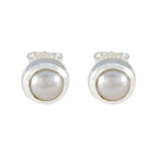 Pearl-Russian-Eva-Solitaire-Stud-White-925-Sterling-Silver-Earring