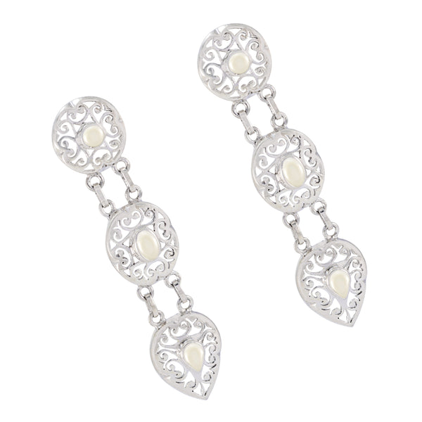 Pearl-Spanish-Isabella-Trilogy-Stud-White-925-Silver-Earring