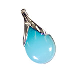 Aqua Chalcedony Mid-weight American Silver Solitaire Evelyn Engagement Blue Pendant Jewelry