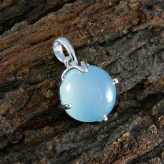 アクアカルセドニー 極薄イタリアンスターリングシルバー ソリティア アンナ バブルブルー ペンダントジュエリー
