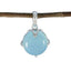 Aqua Chalcedony Whisper-thin Italian Sterling Silver Solitaire Aqua Pendant
