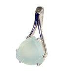 Aqua Chalcedony Dainty French 925 Silver Solitaire Antonia Eternity Blue Pendant Jewelry