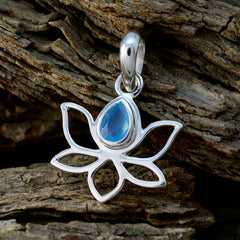Aqua Chalcedony Delicate Italian Silver Solitaire Hannah Rope-Wire Blue Pendant Jewelry