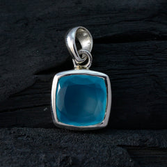 Aqua Chalcedony Dainty French Silver Solitaire Marie Contemporary Blue Pendant Jewelry