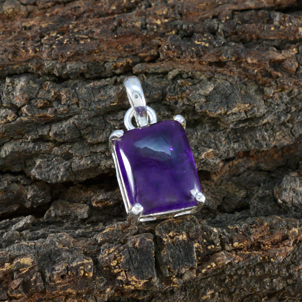 Amethyst Delicate Italian 925 Silver Solitaire Luna Graceful Purple Pendant Jewelry