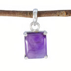 Amethyst Delicate Italian 925 Silver Solitaire Purple Pendant