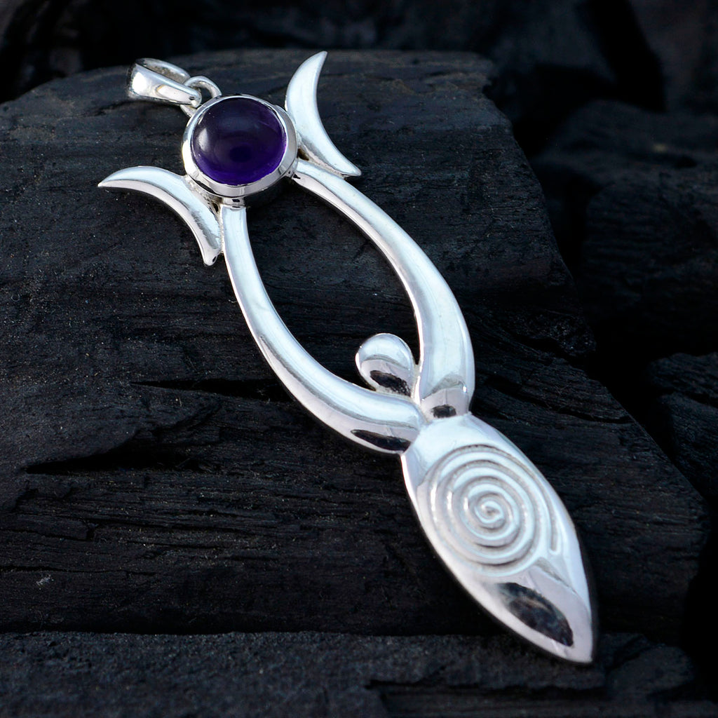 Amethyst Whisper-thin German Sterling Silver Solitaire Claire Bubble Purple Pendant Jewellery