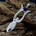 Amethyst Whisper-thin German Sterling Silver Solitaire Claire Bubble Purple Pendant Jewellery