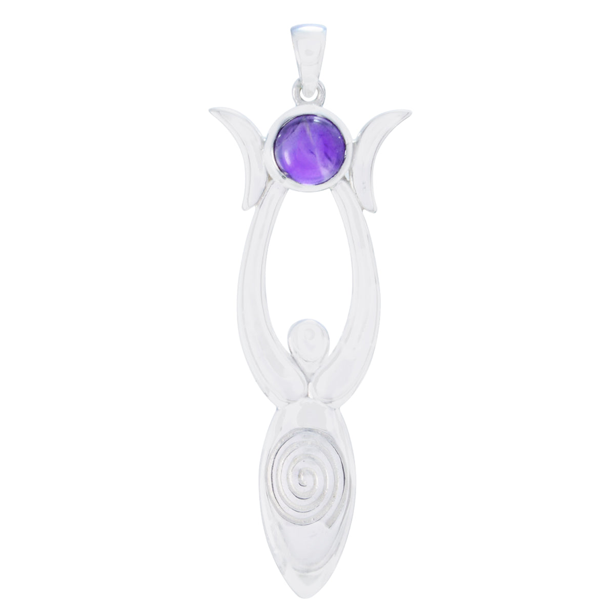 Amethyst Whisper-thin German Sterling Silver Solitaire Purple Pendant Hoofdafbeelding