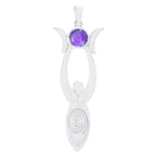 Amethyst Whisper-thin German Sterling Silver Solitaire Purple Pendant