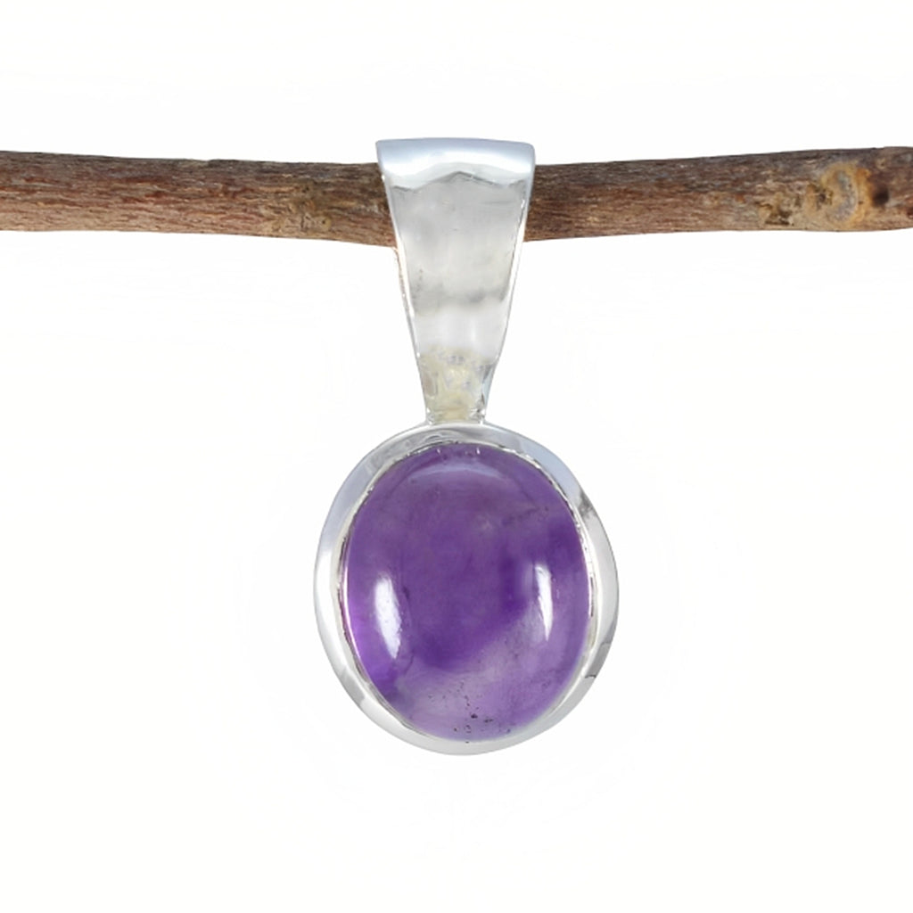 Amethyst Delicate Spanish 925 Silver Solitaire Purple Pendant