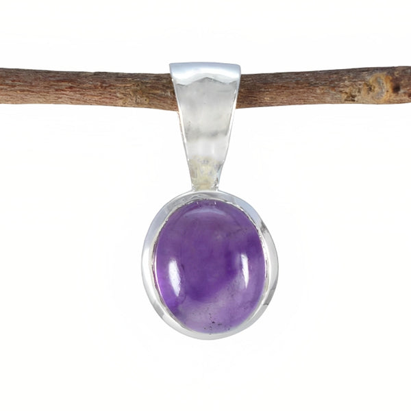 Amethyst Delicate Spanish 925 Silver Solitaire Purple Pendant