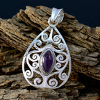 Amethyst Featherlight Spanish 92.5 Silver Solitaire Ivy Art-Deco Purple Pendant Jewellery