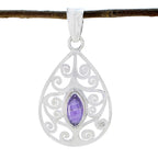 Amethyst Featherlight Spanish 92.5 Silver Solitaire Ivy Art-Deco Purple Pendant Jewellery