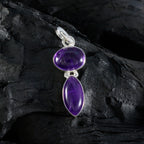 Amethyst Whisper-thin Latin American Sterling Silver Toi et Moi Ella Glamorous Purple Pendant Jewellery