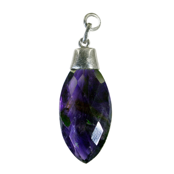 Amethyst Dainty American Sterling Silver Solitaire Purple Pendant