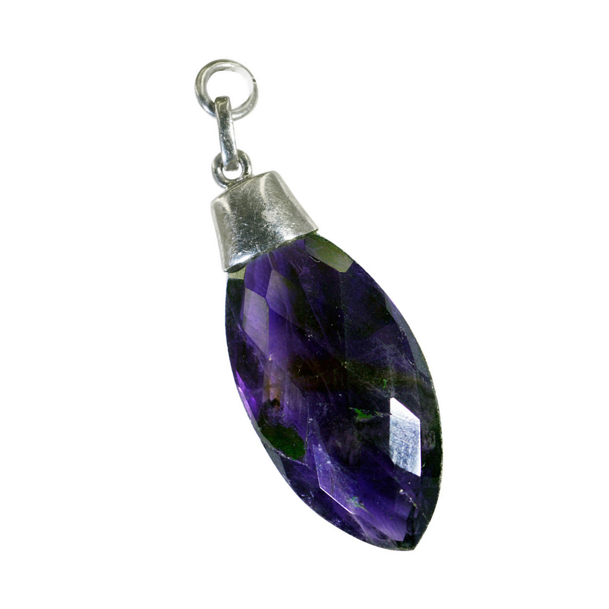 Amethyst Zierlicher amerikanischer Sterling Silber Solitär Eliza Eternity Lila Anhänger Schmuck Zweitbild