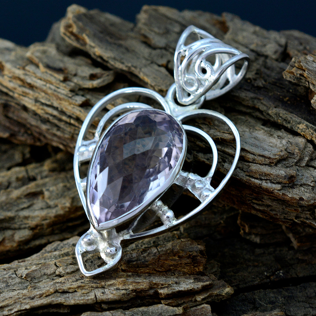 Amethyst Versatile Russian 92.5 Silver Solitaire Lucy Rope-Wire Purple Pendant Jewellery