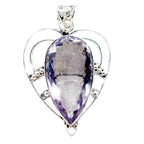 Amethyst Versatile Russian 92.5 Silver Solitaire Purple Pendant