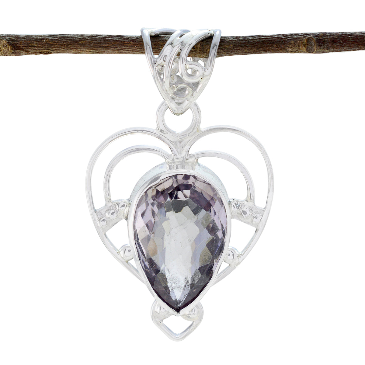 Amethyst Versatile Russian 92.5 Silver Solitaire Lucy Rope-Wire Purple Pendant Jewellery