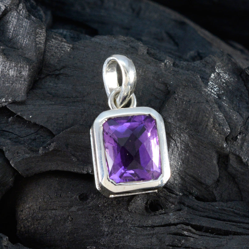 Amethyst Dainty Italian 925 Silver Solitaire Joaquina Modern Purple Pendant Jewelry