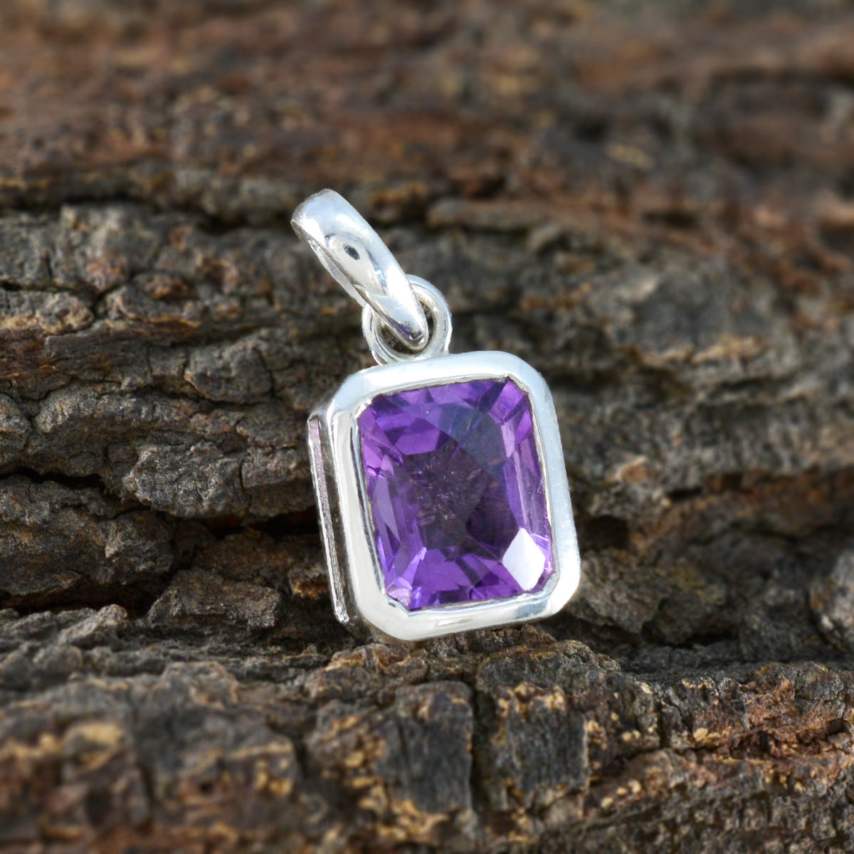 Amethyst Dainty Italian 925 Silver Solitaire Joaquina Modern Purple Pendant Jewelry