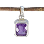Amethyst Dainty Italian 925 Silver Solitaire Purple Pendant
