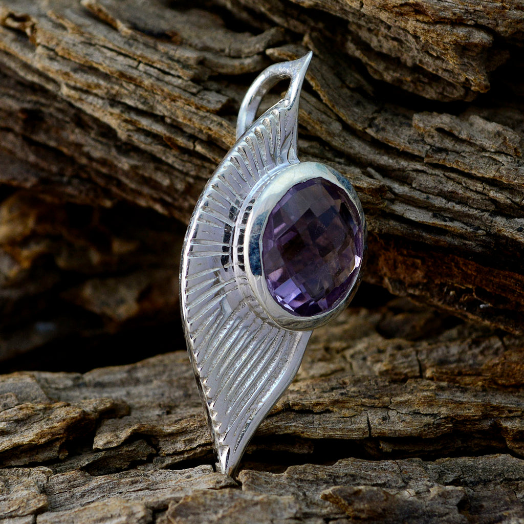 Amethyst Dainty Spanish 925 Silver Solitaire Inès Glamorous Purple Pendant Jewelry