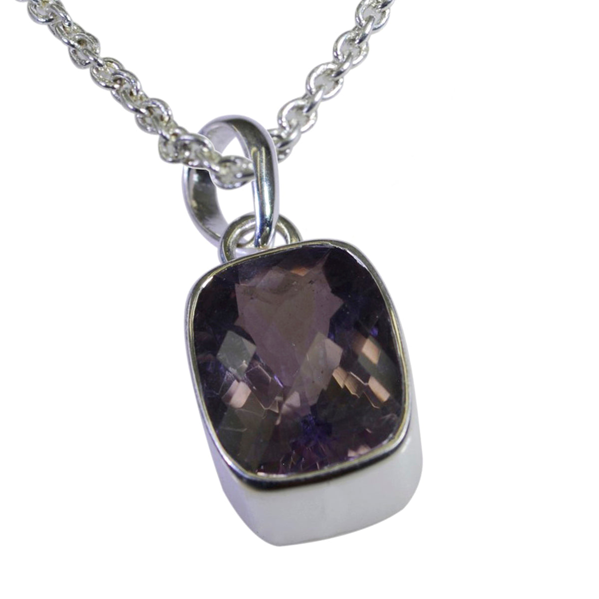 Amethyst Whisper-thin German Silver Solitaire Leah wedding Purple Pendant Jewelry