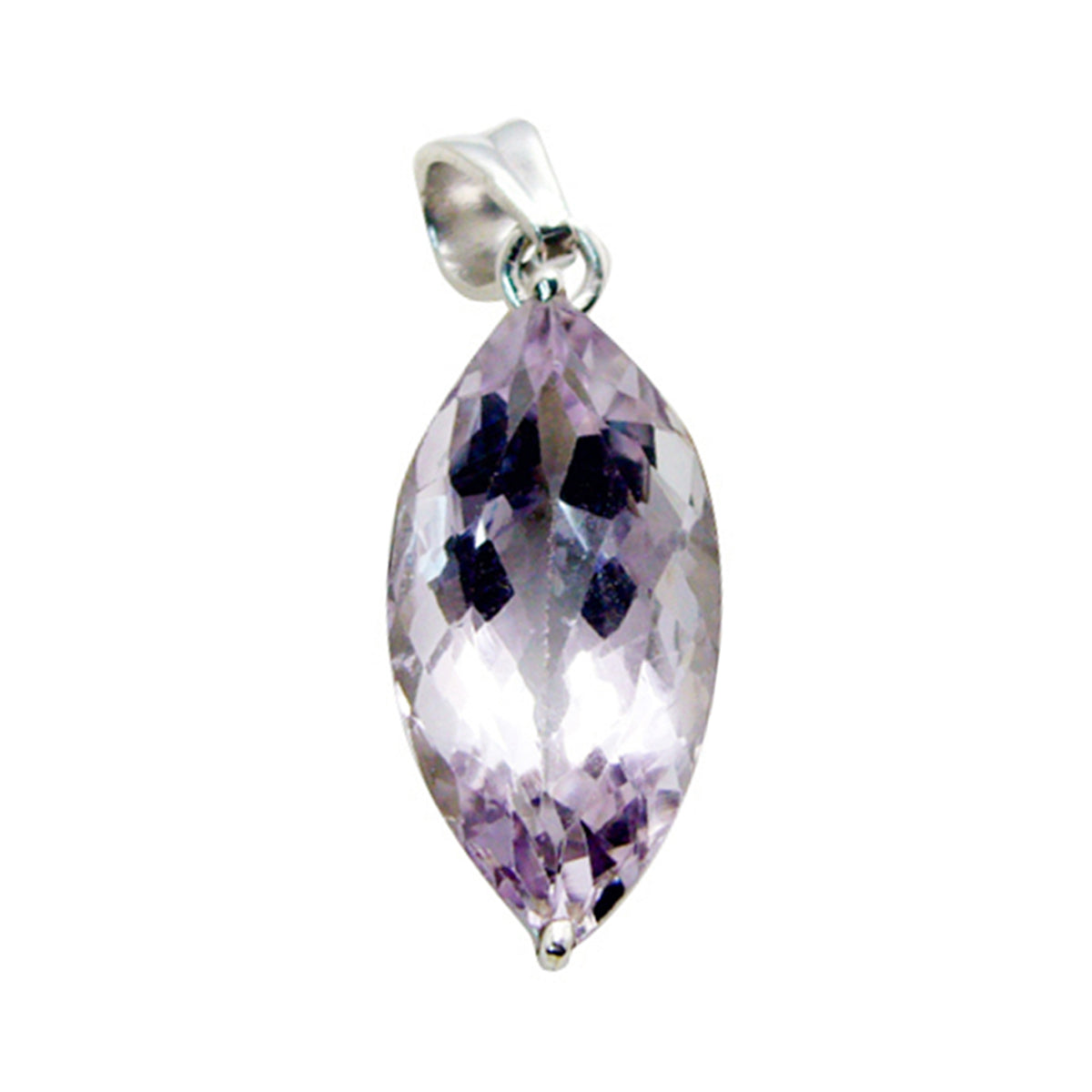 Amethyst Featherlight Italian 925 Silver Solitaire Purple Pendant Image principale du produit