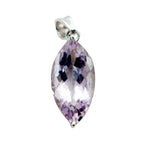 Amethyst Featherlight Italian 925 Silver Solitaire Purple Pendant