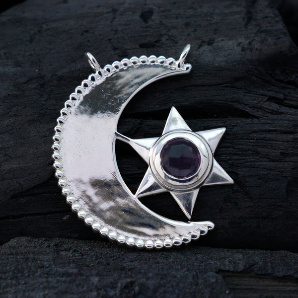 Amethyst Delicate French 925 Silver Solitaire Yasmin Love Purple Pendant Jewelry