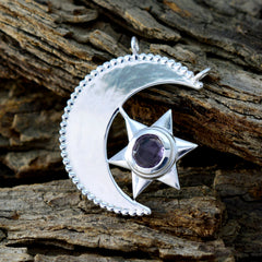 Amethyst Delicate French 925 Silver Solitaire Yasmin Love Purple Pendant Jewelry