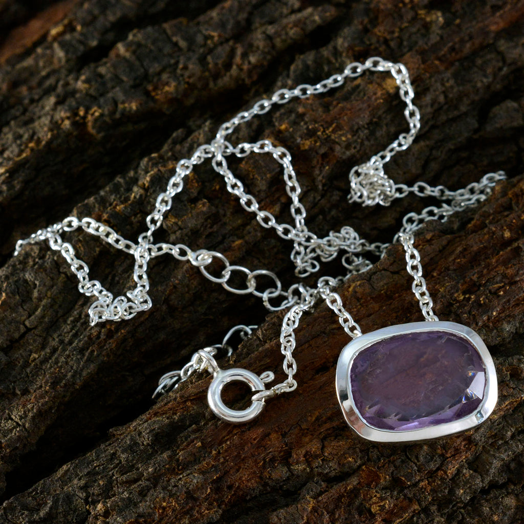 Amethyst Classic French 92.5 Silver Solitaire Valentina Romantic Purple Pendant Jewellery