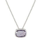 Amethyst Classic French 92.5 Silver Solitaire Purple Pendant