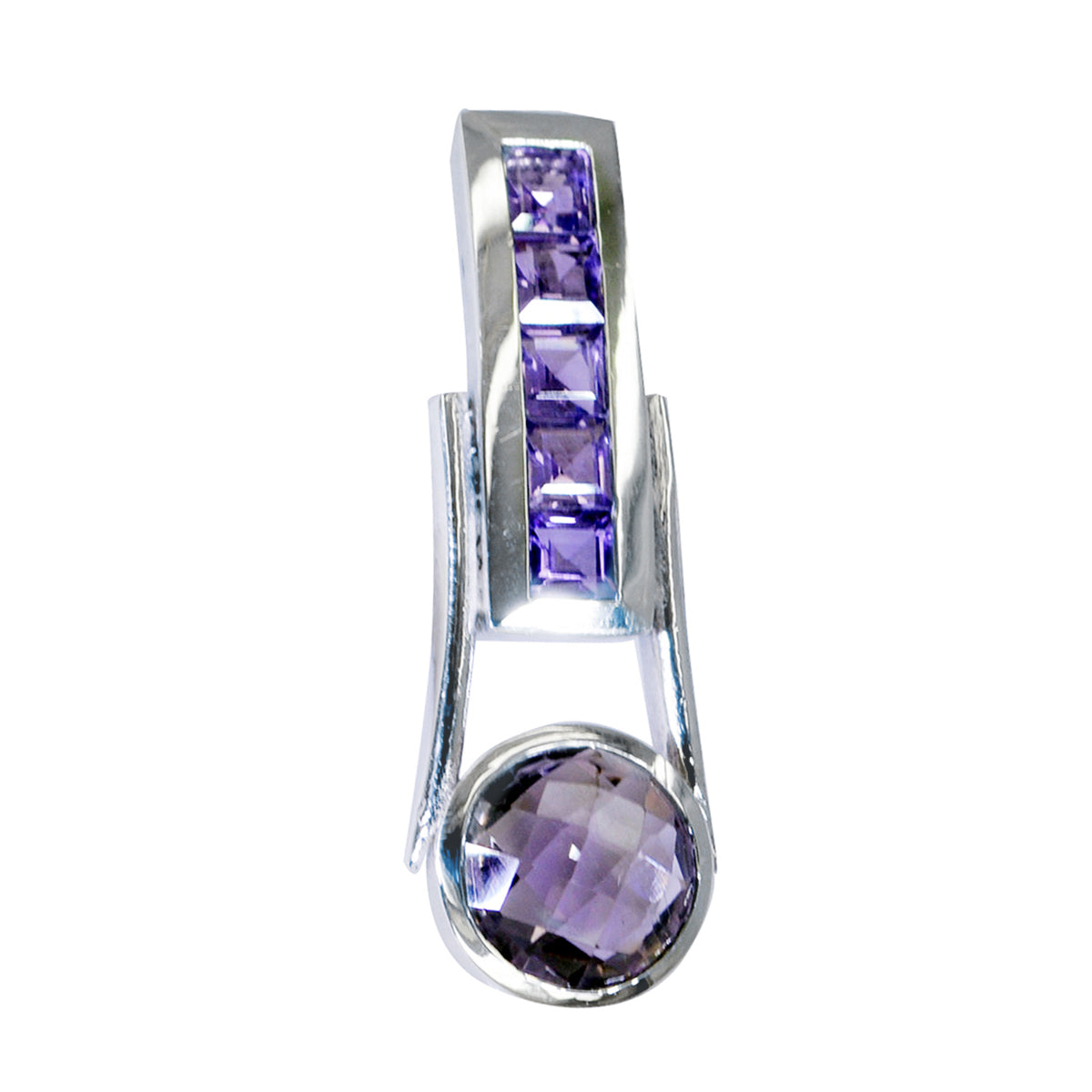 Amethyst Eye-catching Mexican Sterling Silver multiple Purple Pendant Immagine principale del prodotto