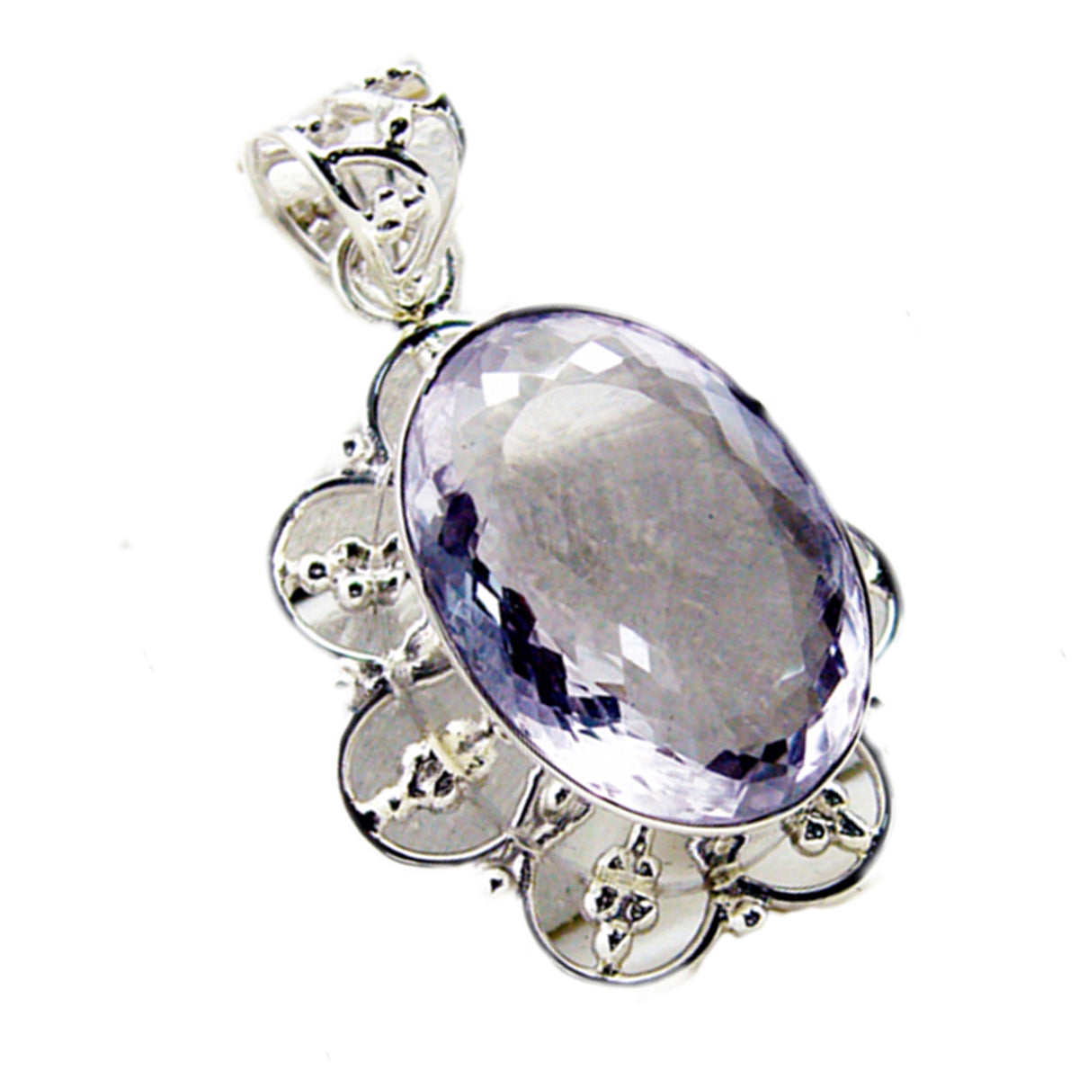 Pendentif en argent sterling massif et améthyste, solitaire égyptien Marie, corde violette Image principale du produit