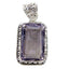 Amethyst Statement Moroccan Silver Solitaire Purple Pendant