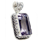 Amethyst Statement Moroccan Silver Solitaire Luna Rope-Wire Purple Pendant Jewelry