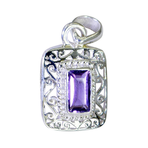 Amethyst Statement Mexican 92.5 Silver Solitaire Purple Pendant