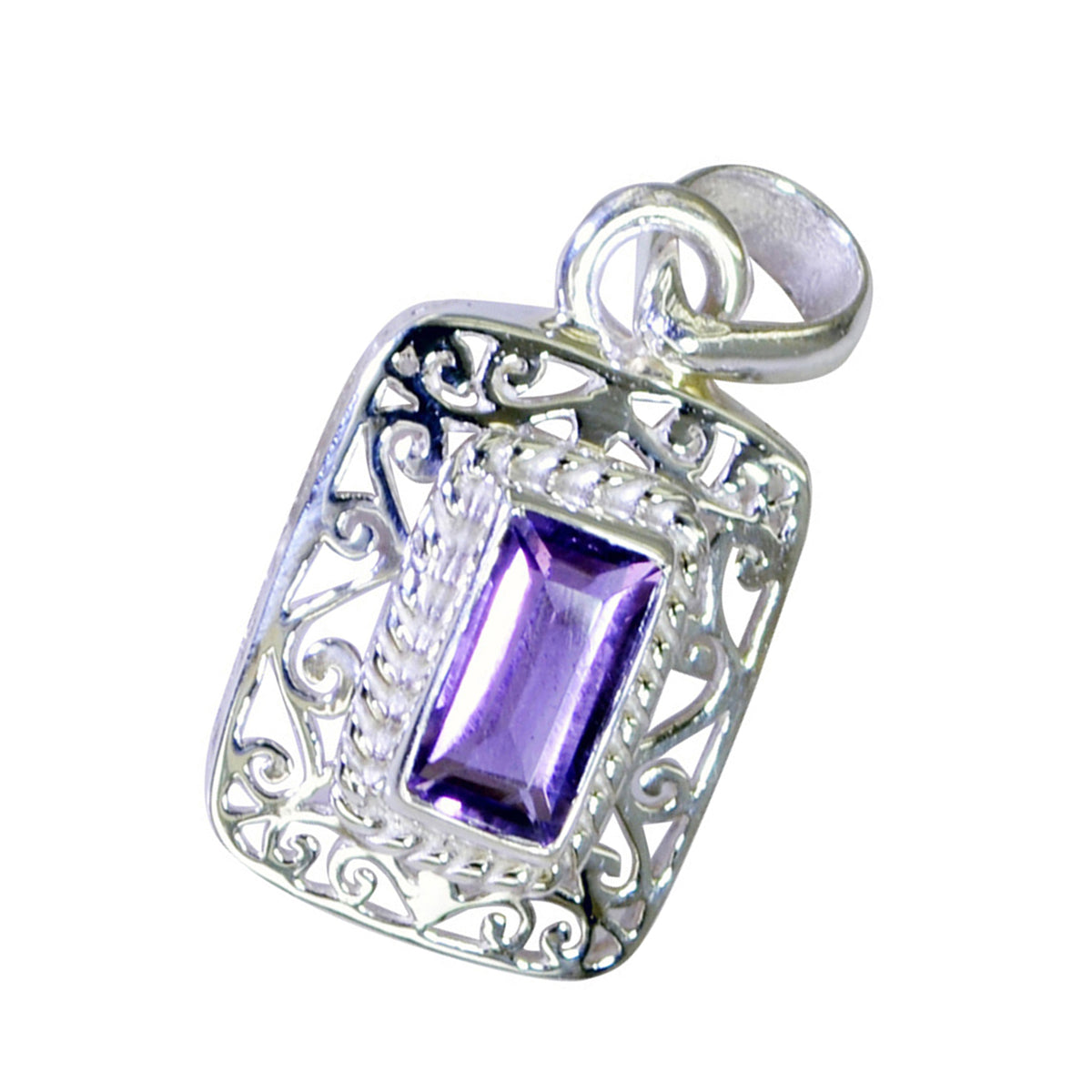 Amethyst Statement Mexican 92.5 Silver Solitaire Pauline antique Purple Pendant Jewellery