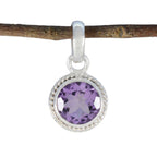 Amethyst Whisper-thin Moroccan Sterling Silver Solitaire Purple Pendant
