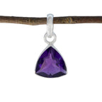 Amethyst Dainty Mexican Silver Solitaire Purple Pendant